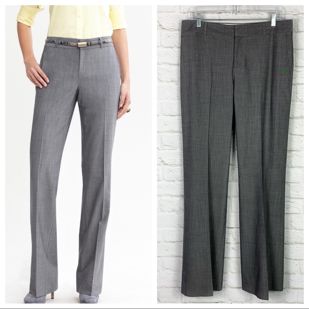 Banana Republic Martin Fit Wool Gray Career Pants